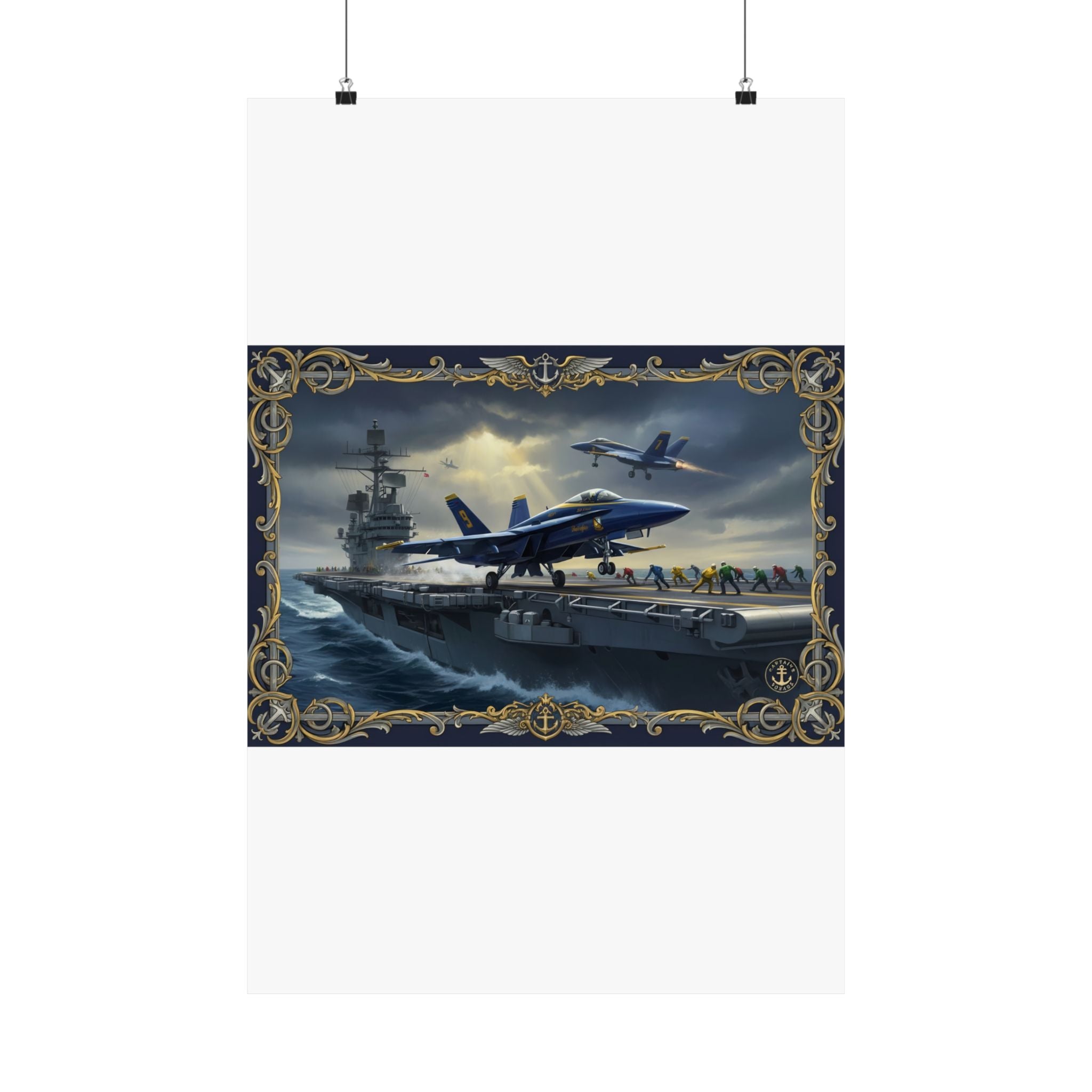 Aircraft Carrier Navy Poster — Matte Vertical Military Aviation Print