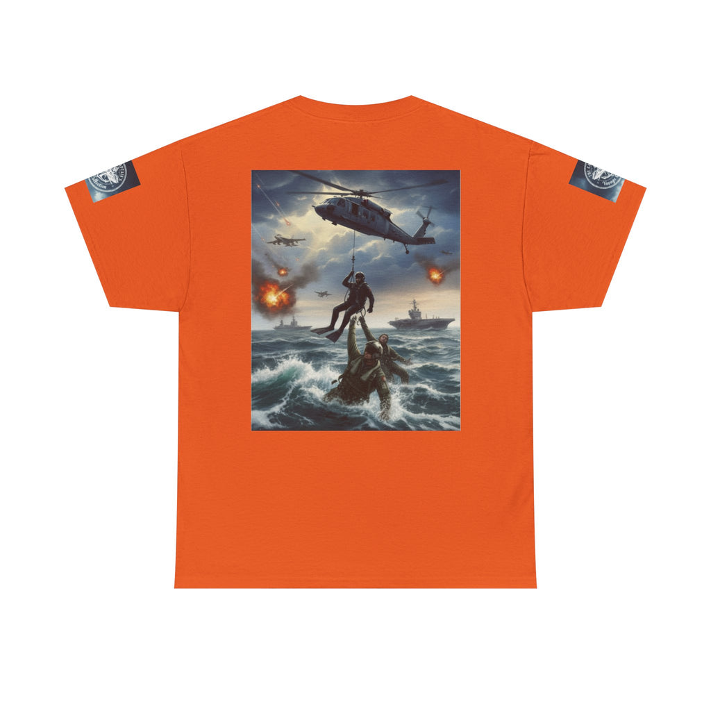 Navy Search & Rescue Graphic Tee — SAR Helicopter Rescue Scene
