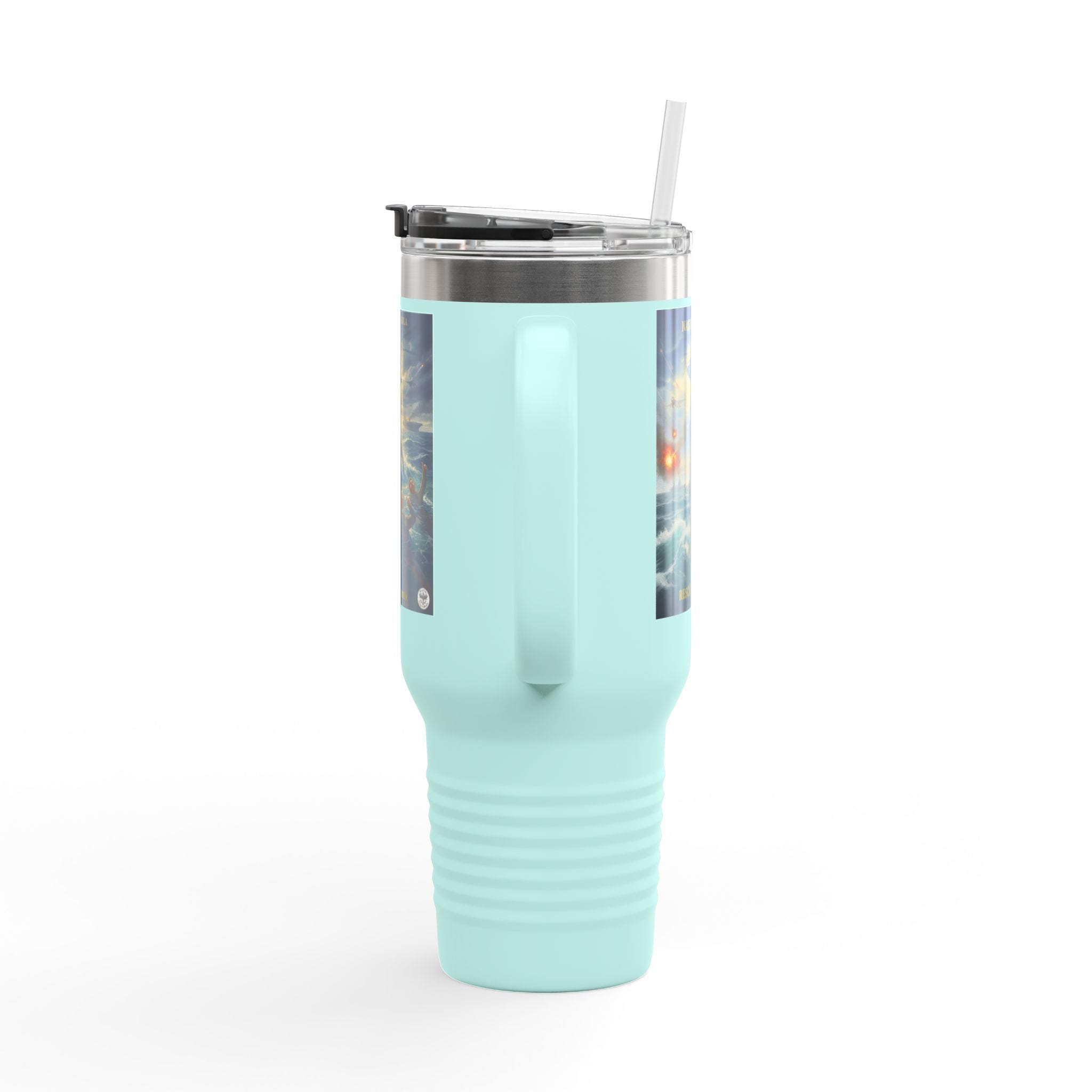 40oz Insulated Travel Mug — Ocean Storm Fantasy Art