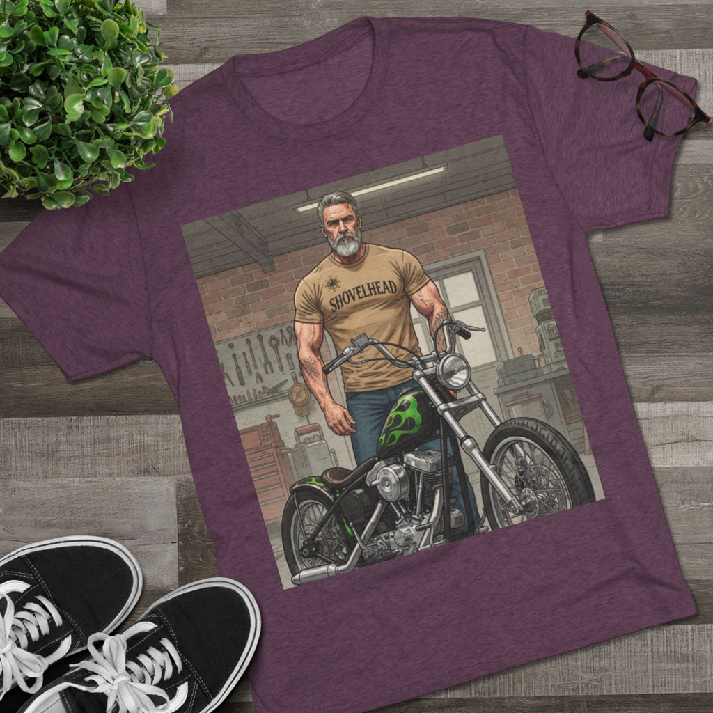 Vintage Biker Garage Tee — 'Somewhere' Motorcycle Illustration T-Shirt
