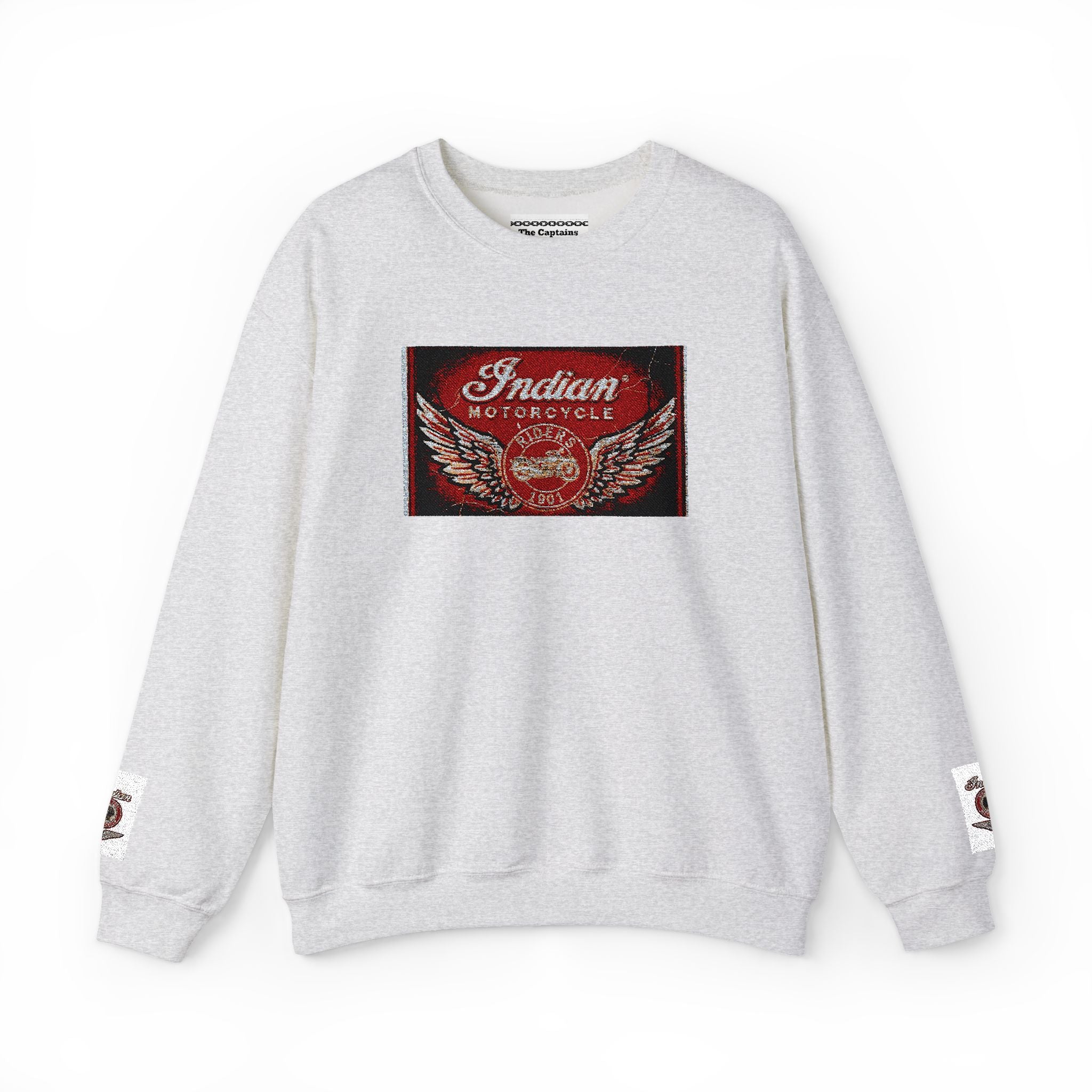 Vintage Motorcycle Crewneck Sweatshirt — 'Indian Motorcycles' Winged Logo