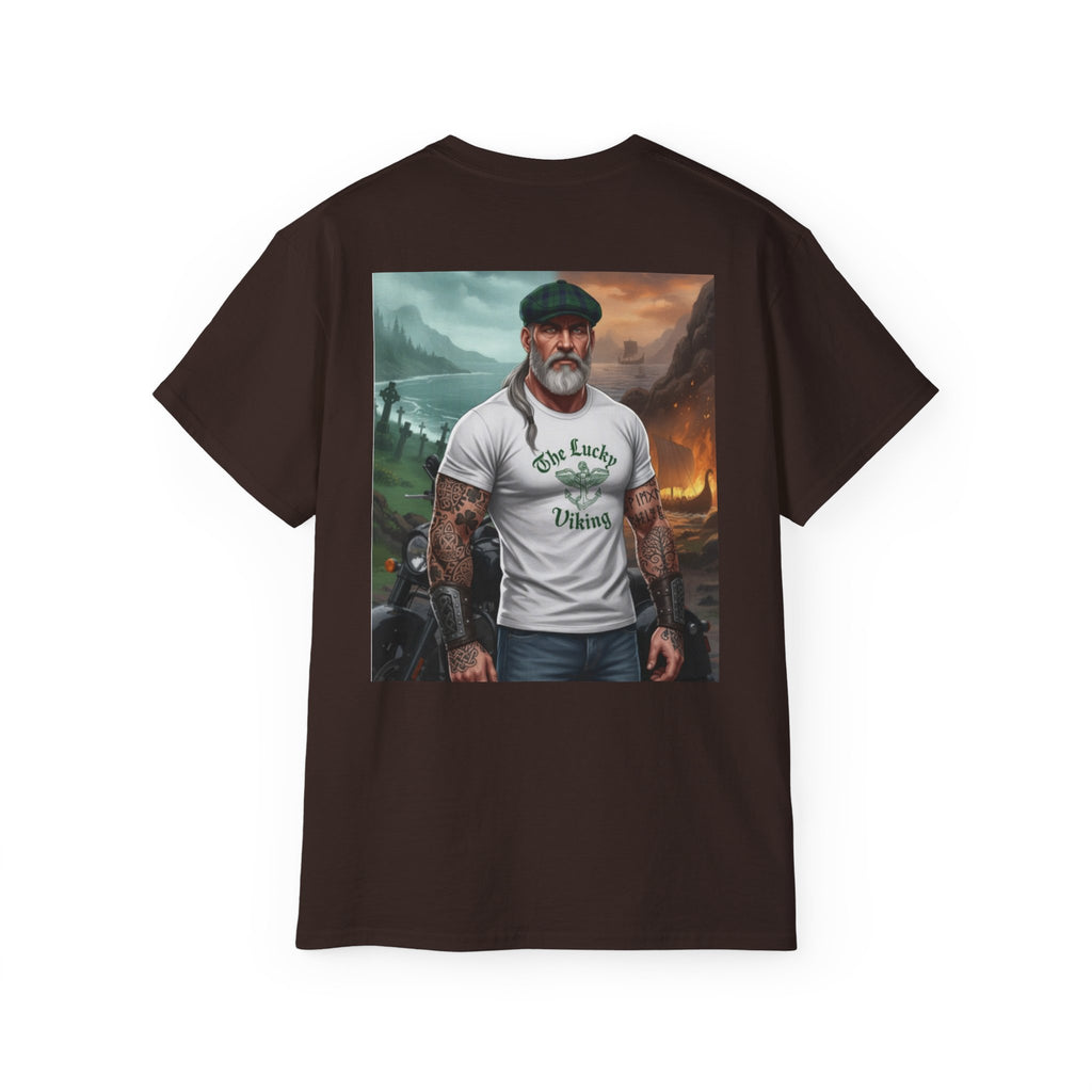 Irish Crest & 'One Lucky Viking' T-Shirt — Celtic Coat of Arms Tee