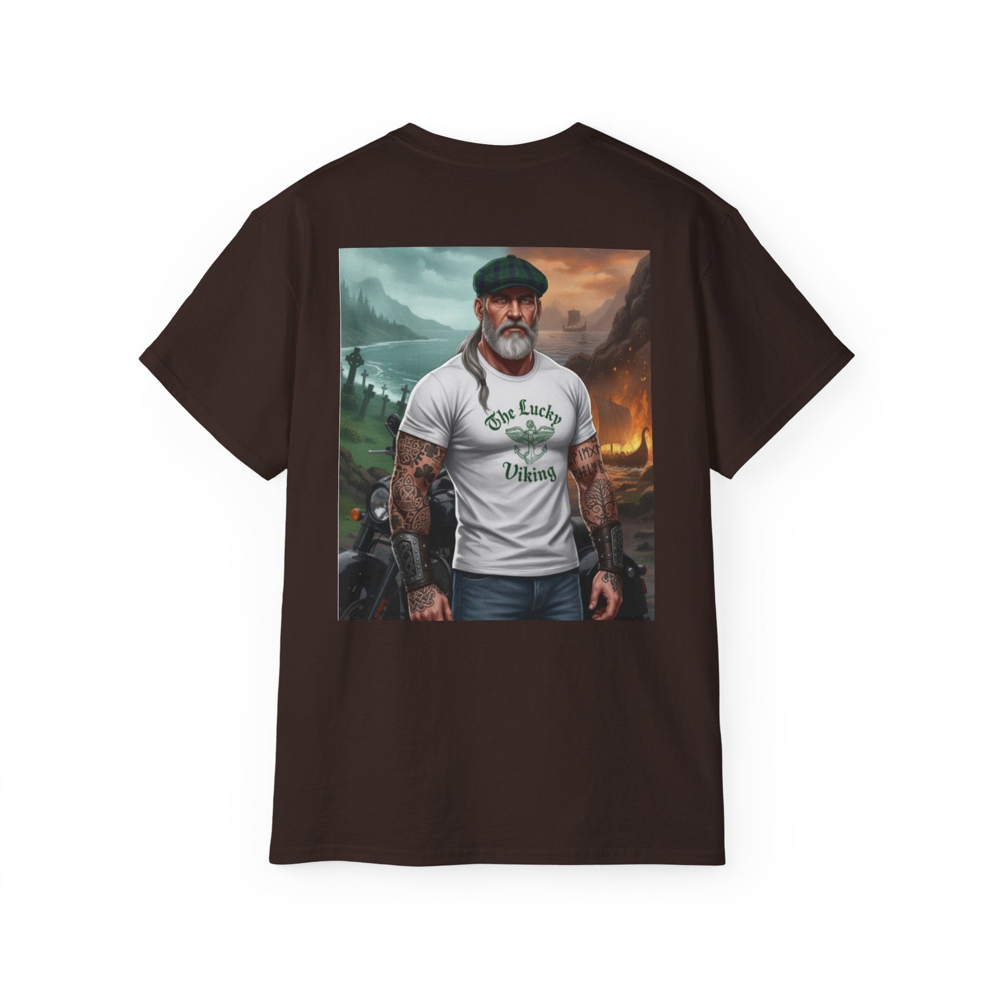 Irish Crest & 'One Lucky Viking' T-Shirt — Celtic Coat of Arms Tee