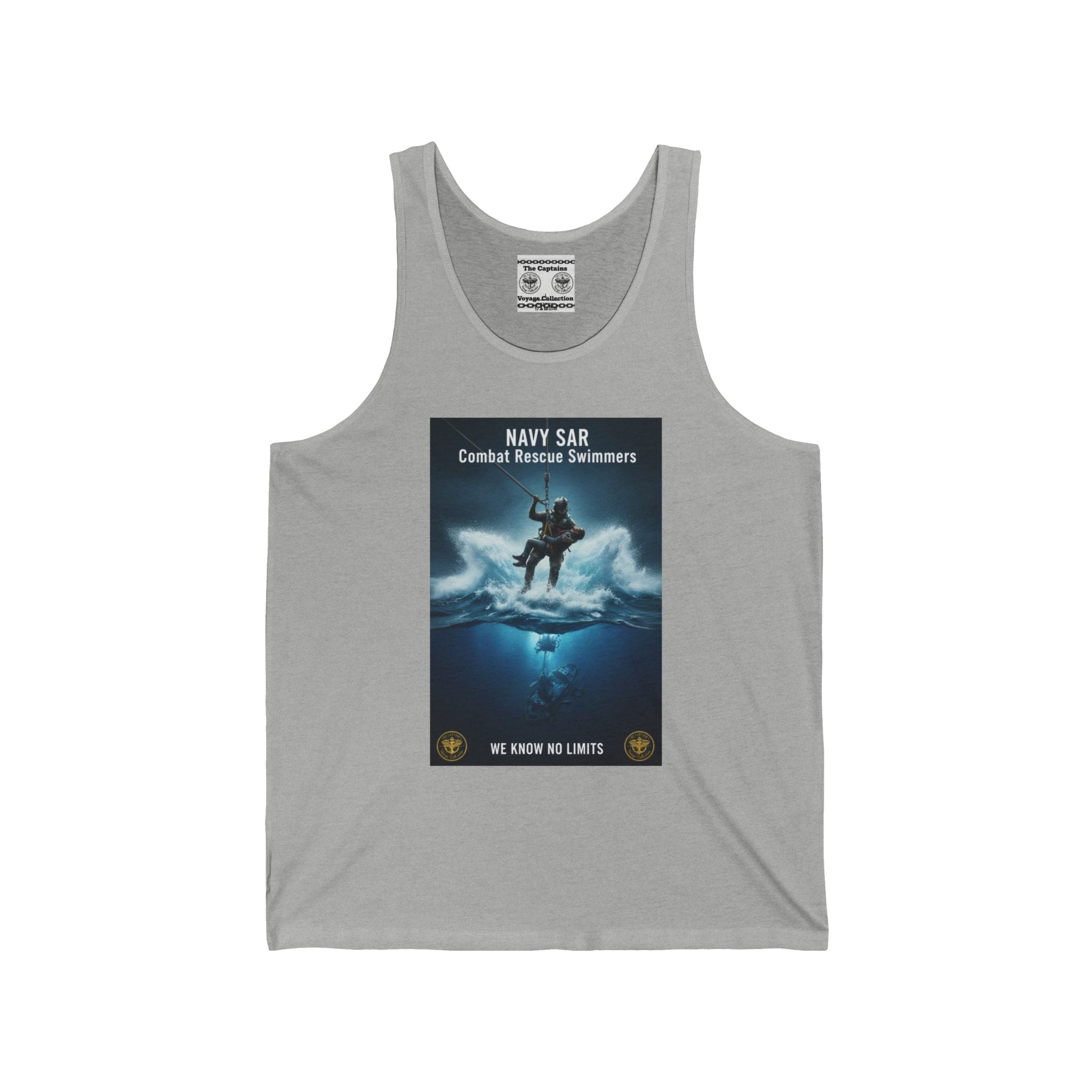 Navy SAR Combat Rescue Tank Top — "We Know No Limits" Military Graphic Tank