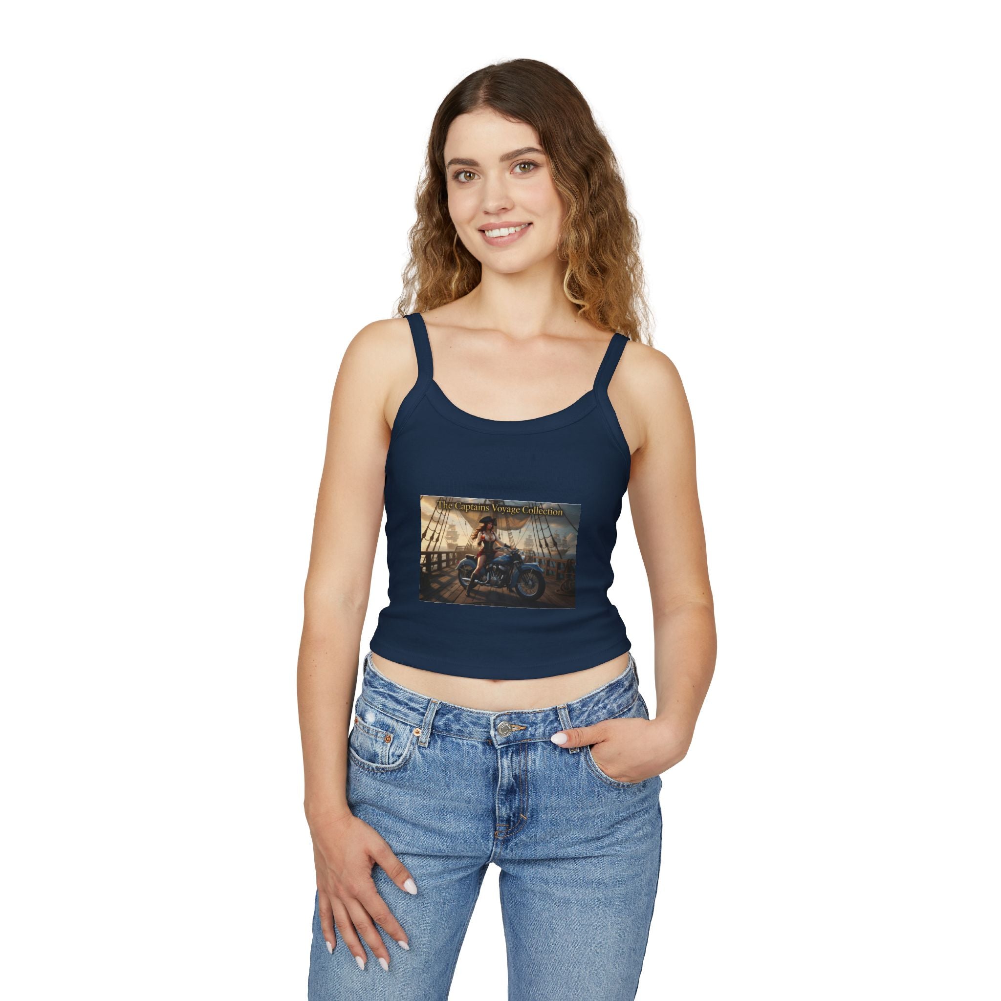 Captain’s Voyage Crop Tank Top — The Captain’s Voyage Collection Motorcycle & Nautical Sunset Design