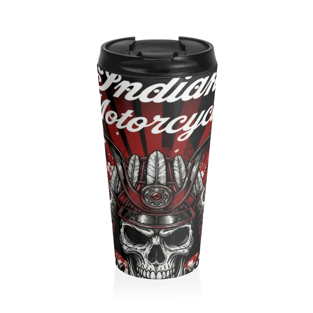 Motorcycle Skull Stainless Steel Travel Mug – Biker Helmet Design