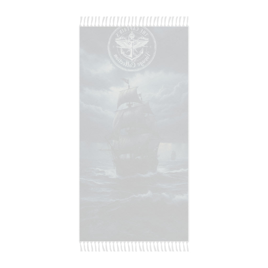 Nautical Ship Beach Towel — Stormy Seas Sailing Print Boho Beach Cloth
