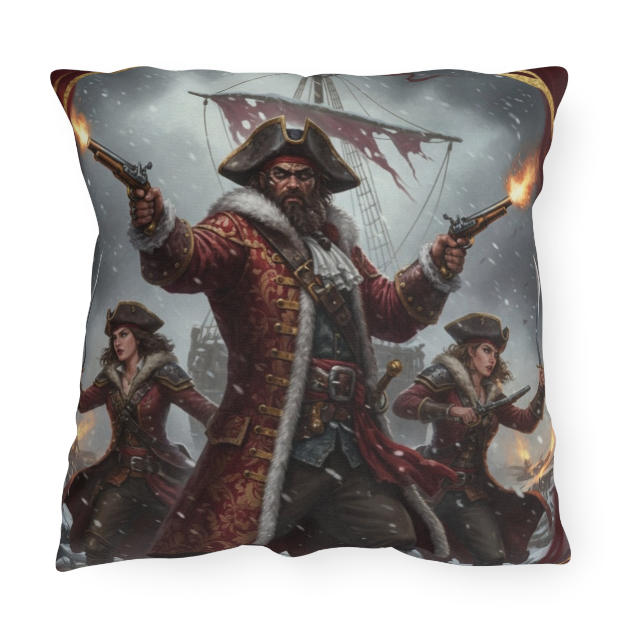 Pirate Captain Outdoor Pillow — Nautical Anchor "The Captain's Voyage Collection" Garden Cushion