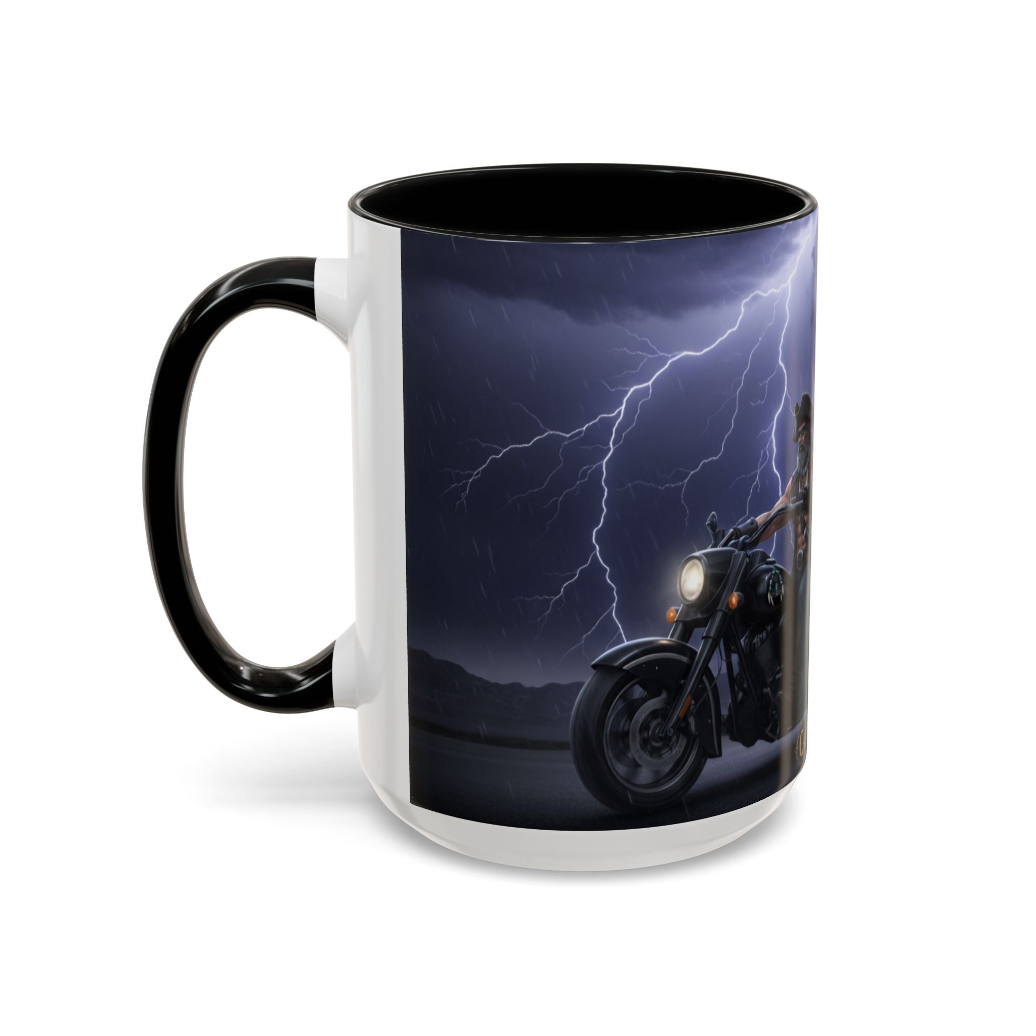 Western Ghost Riders Coffee Mug — Phantom Cowboy & Horse Lightning Accent Mug (11/15oz)