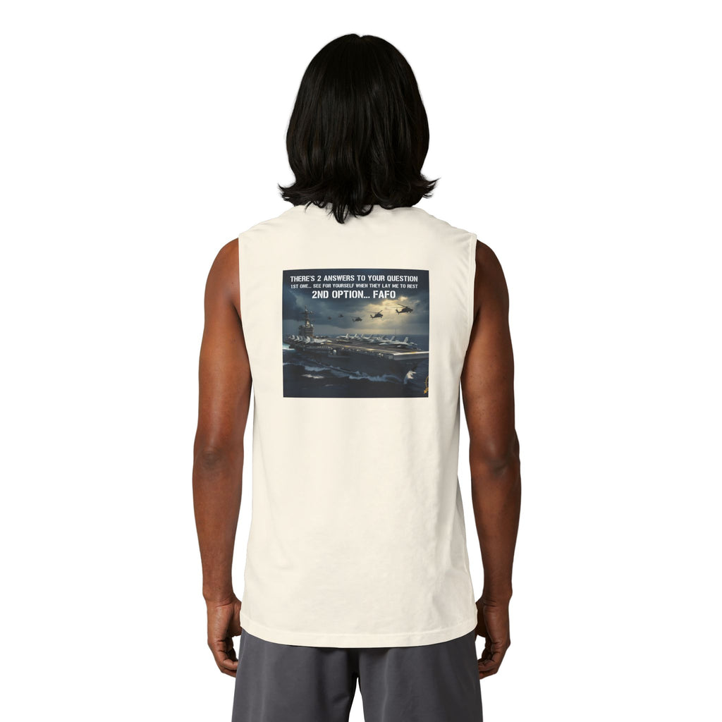 Navy Rescue Helicopter Muscle Tank — '2nd Option: FAFO' Military Search & Rescue Shirt