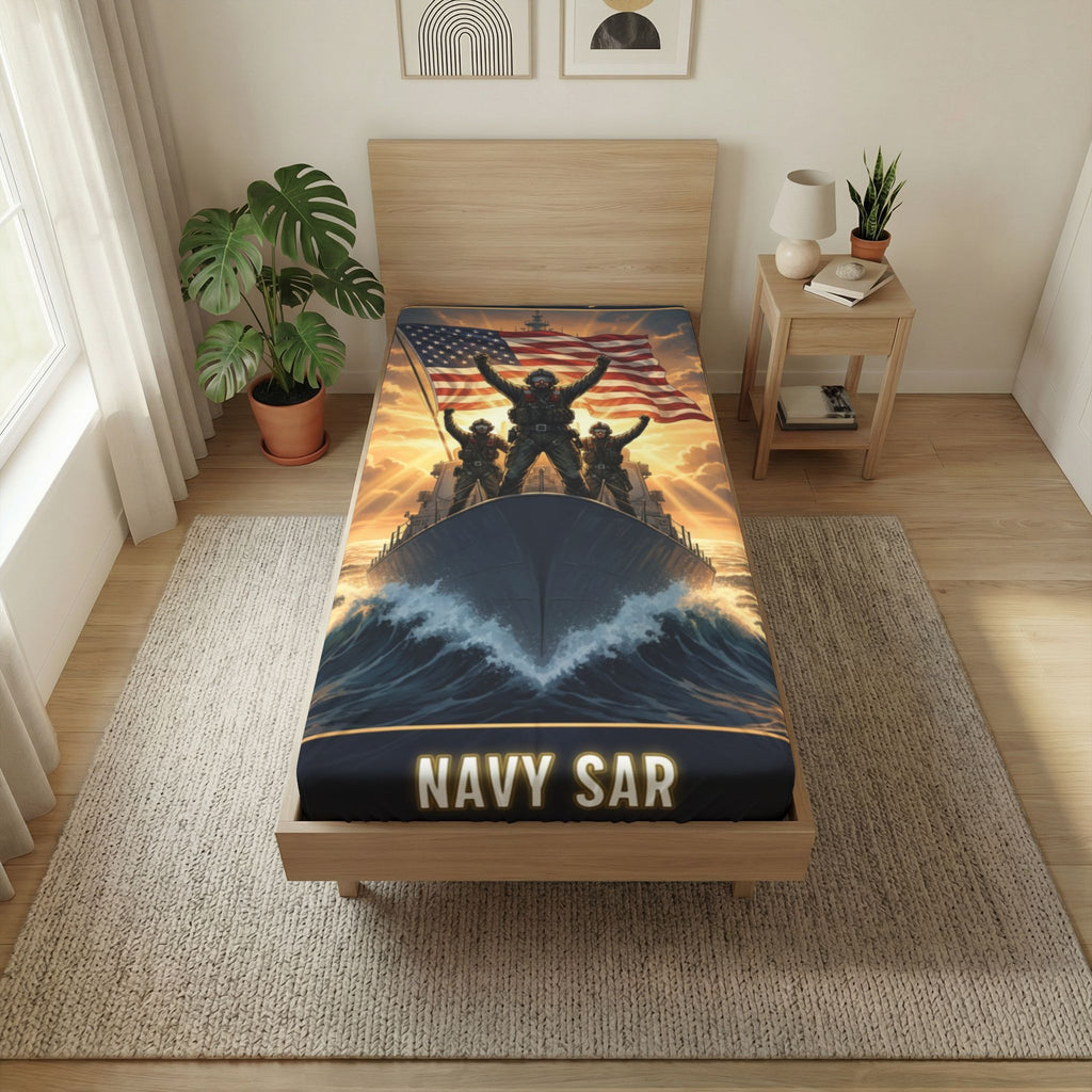 Navy SAR Twin Flat Sheet – Combat Rescue Swimmers “So Others May Live” Patriotic Bed Sheet