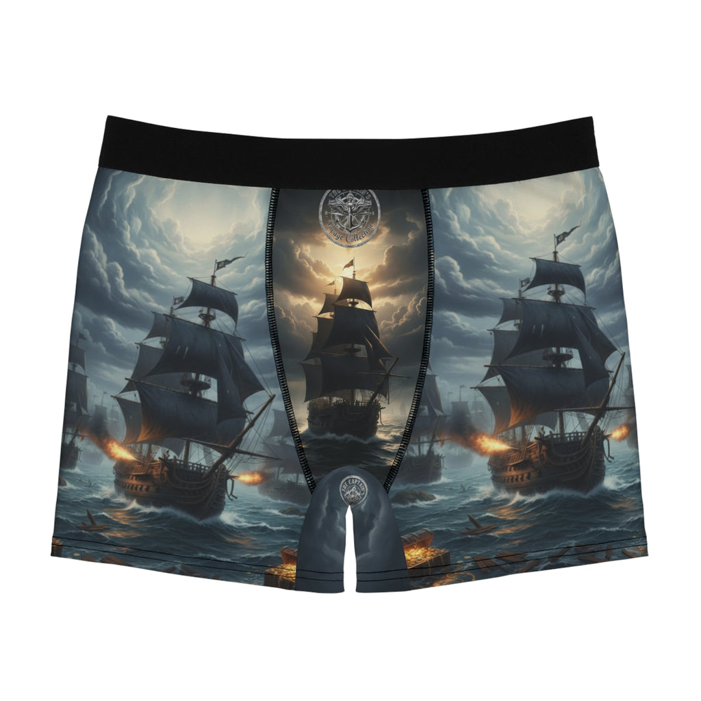 Pirate Ship Boxer Briefs — Stormy Night Nautical Print