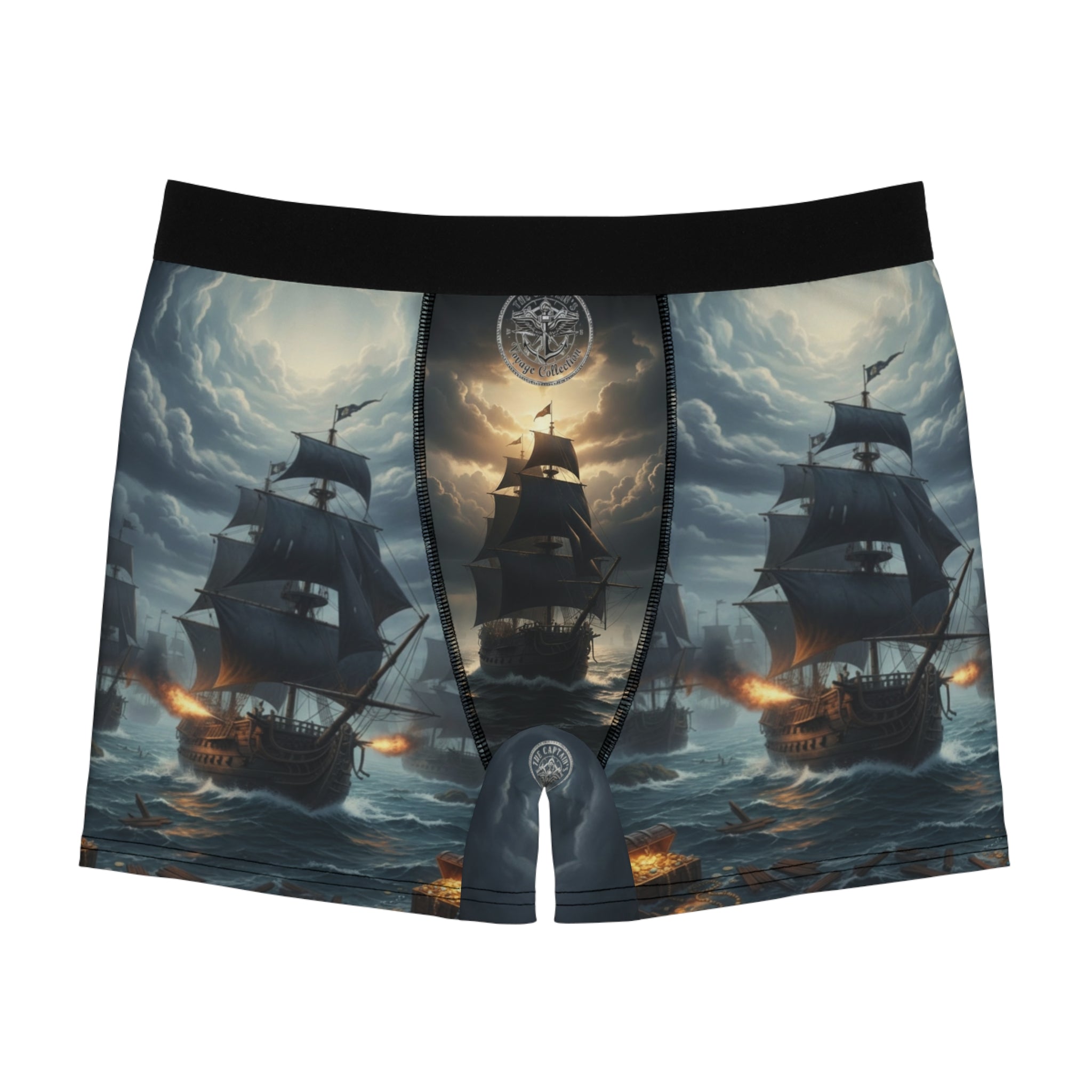Pirate Ship Boxer Briefs — Stormy Night Nautical Print