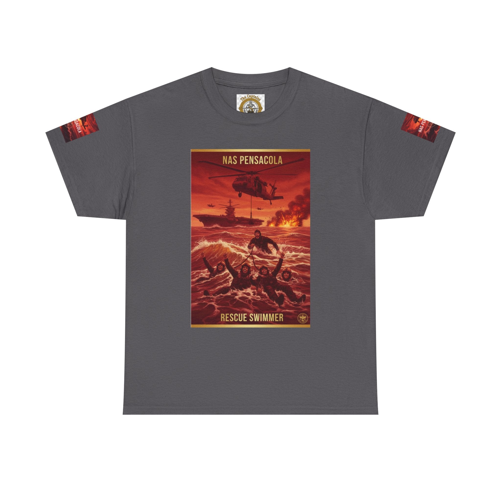 Rescue Swimmer Graphic Tee — NAS Pensacola Military Helicopter Design