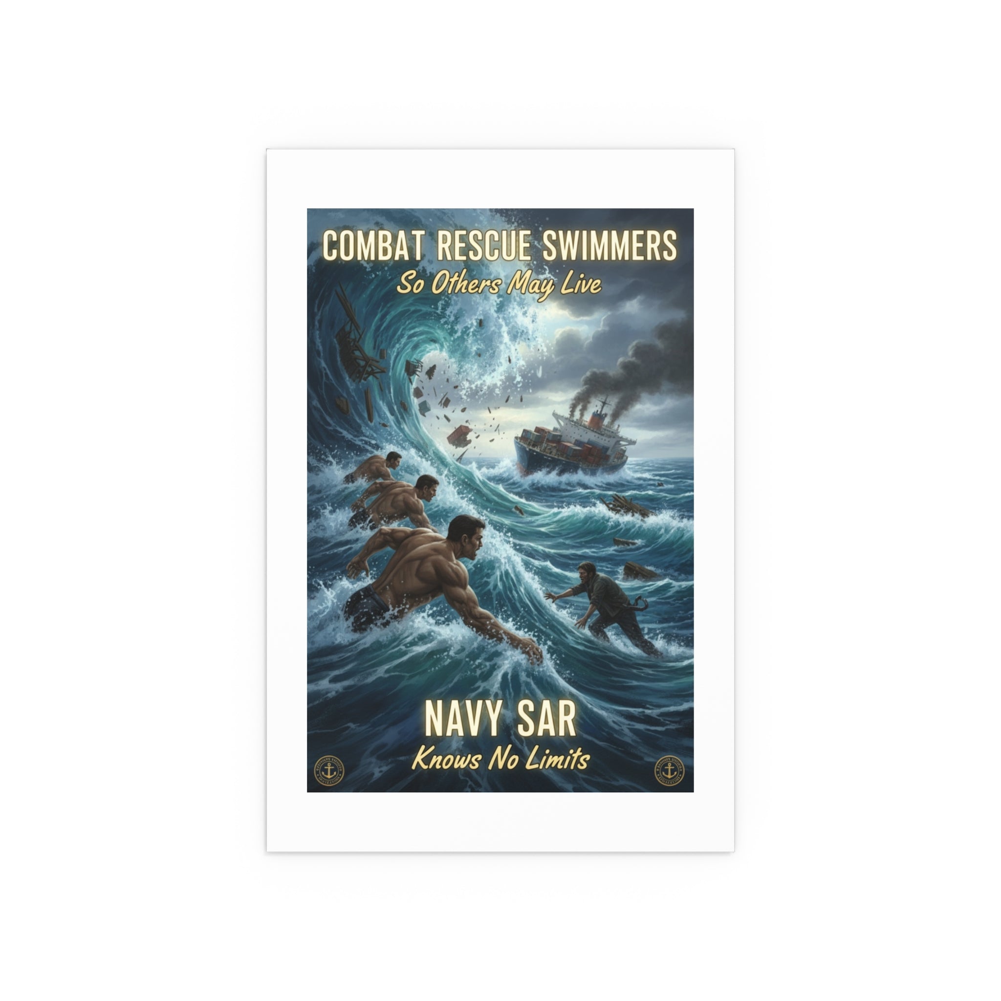Combat Rescue Swimmers Navy SAR Silk Poster — "So Others May Live"