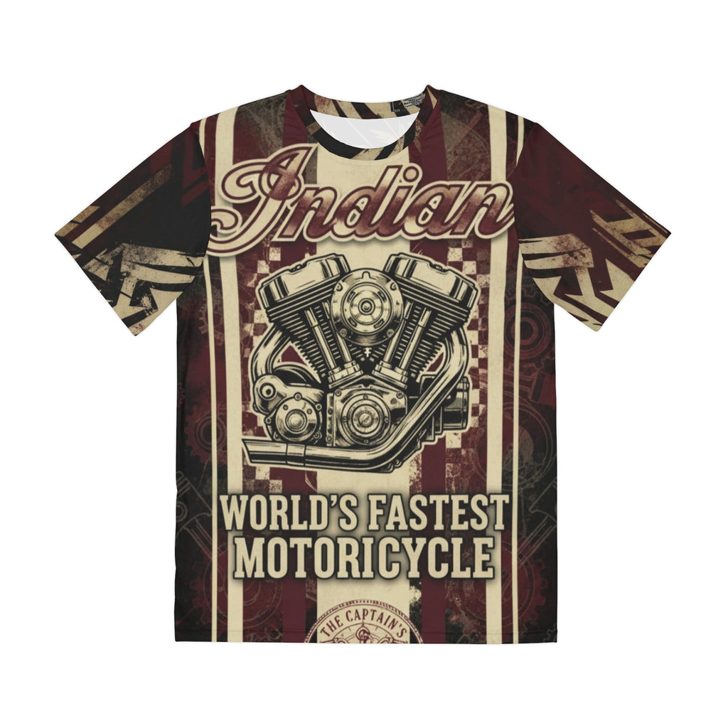 Indian Motorcycle Skull Tee — 'World's Fastest Motorcycle' All-Over Print T-Shirt