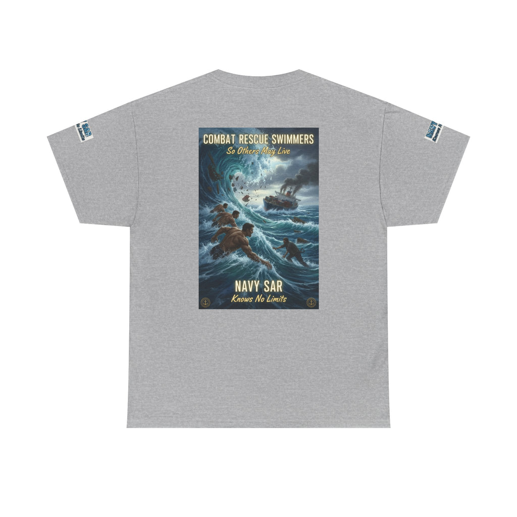 Navy SAR Combat Rescue Swimmers T‑Shirt — "We Know No Limits"