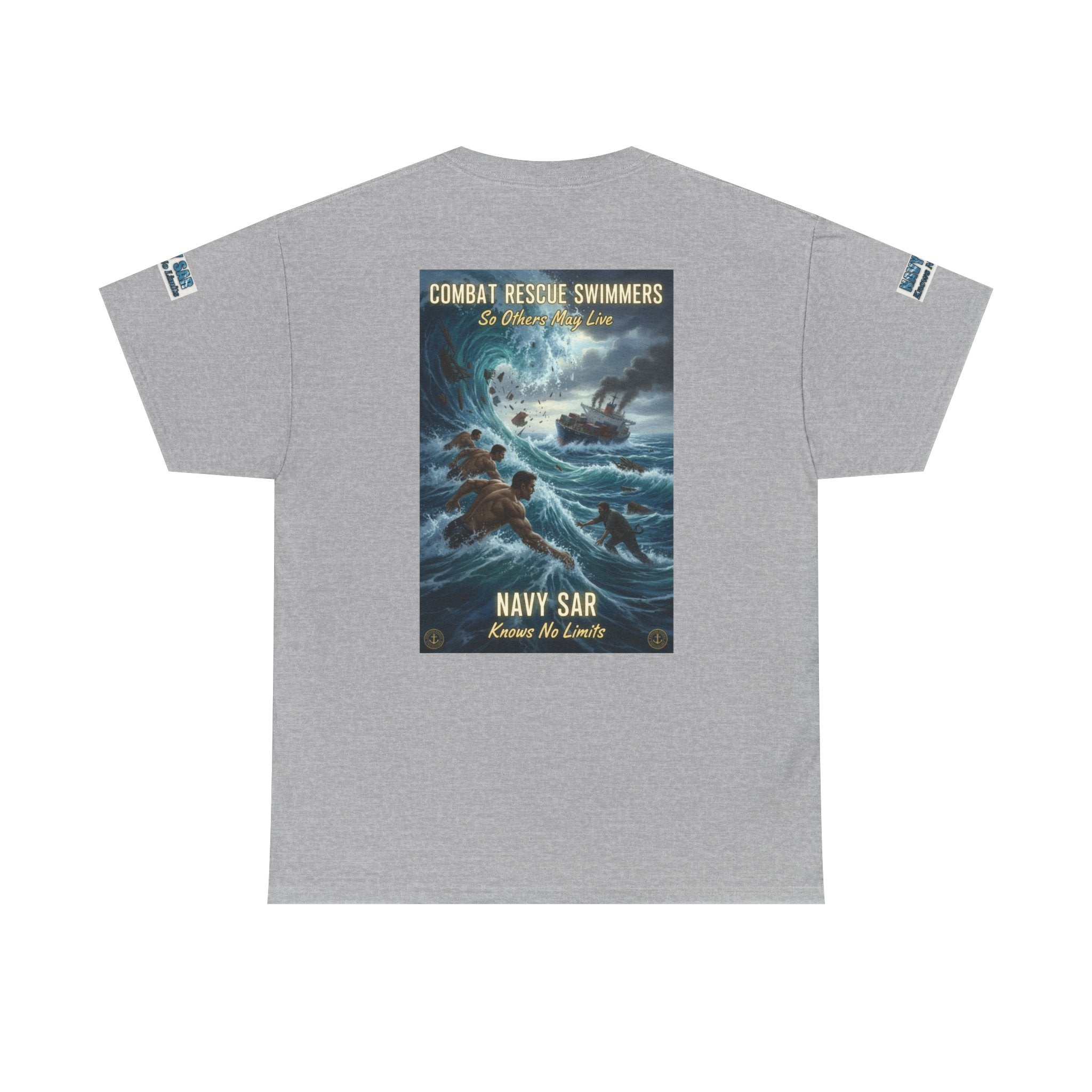 Navy SAR Combat Rescue Swimmers T‑Shirt — "We Know No Limits"