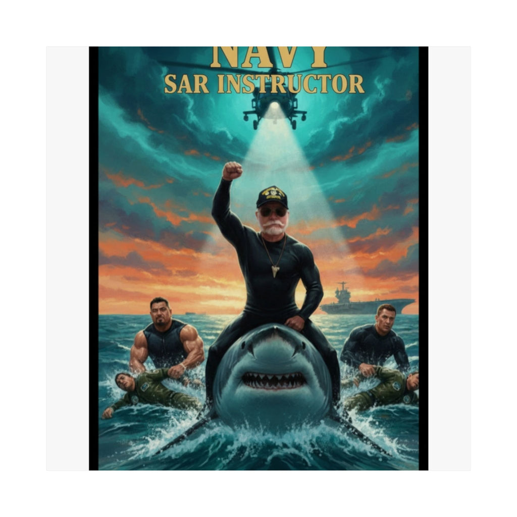 Navy SAR Instructor Matte Poster — Military Rescue Tribute Wall Art
