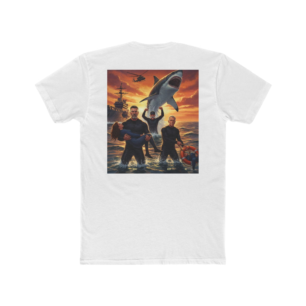 Shark Attack Movie Poster T-Shirt — Retro Action Film Tee (Mike Ken Al)