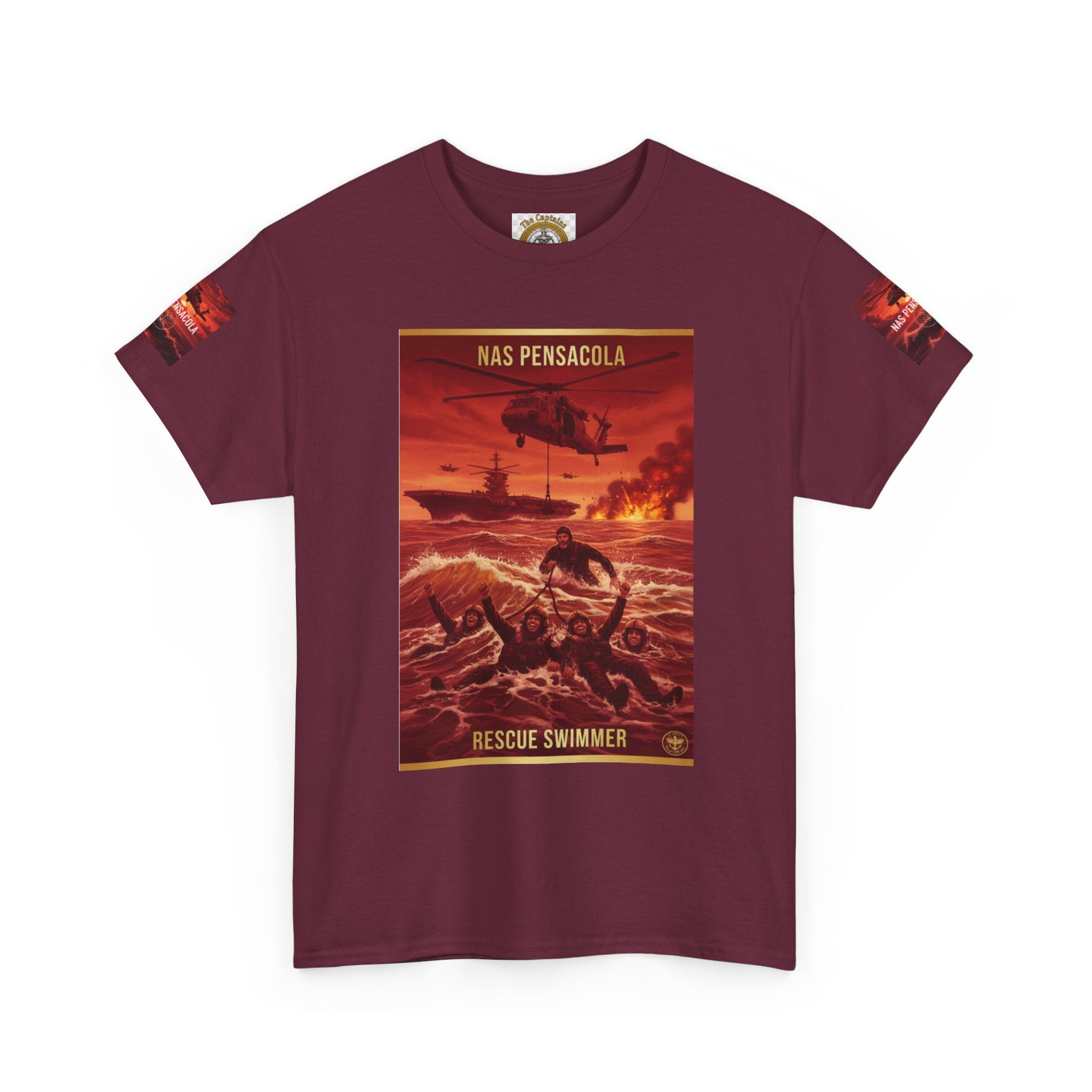 Rescue Swimmer Graphic Tee — NAS Pensacola Military Helicopter Design