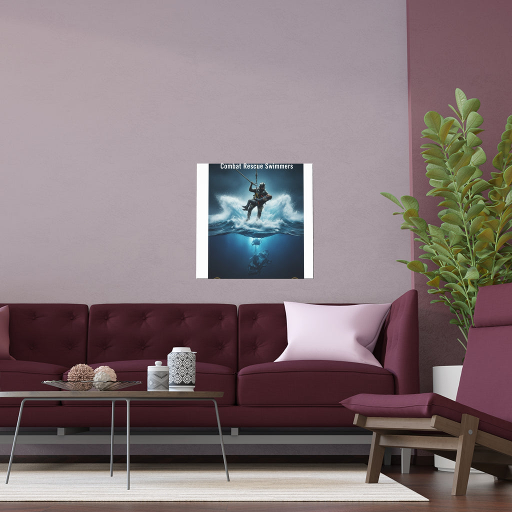 Diver Split-View Silk Poster — Underwater Adventure Wall Art (Indoor/Outdoor)