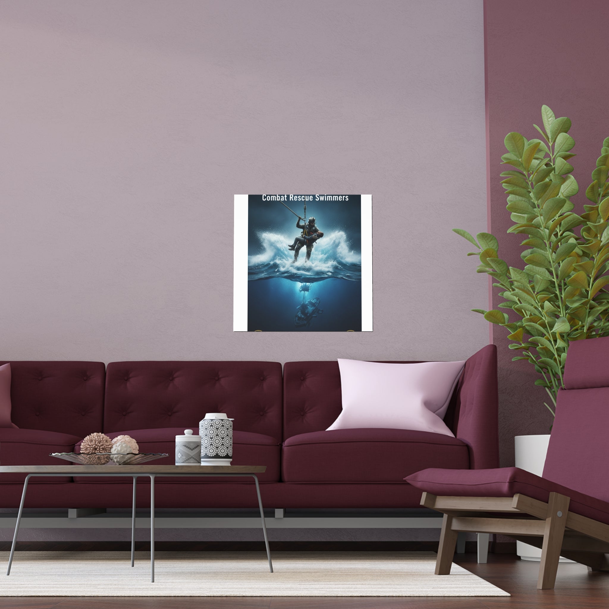 Diver Split-View Silk Poster — Underwater Adventure Wall Art (Indoor/Outdoor)