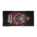 Indian Motorcycle Skull Beach Towel — Biker Skull & Helmet Design
