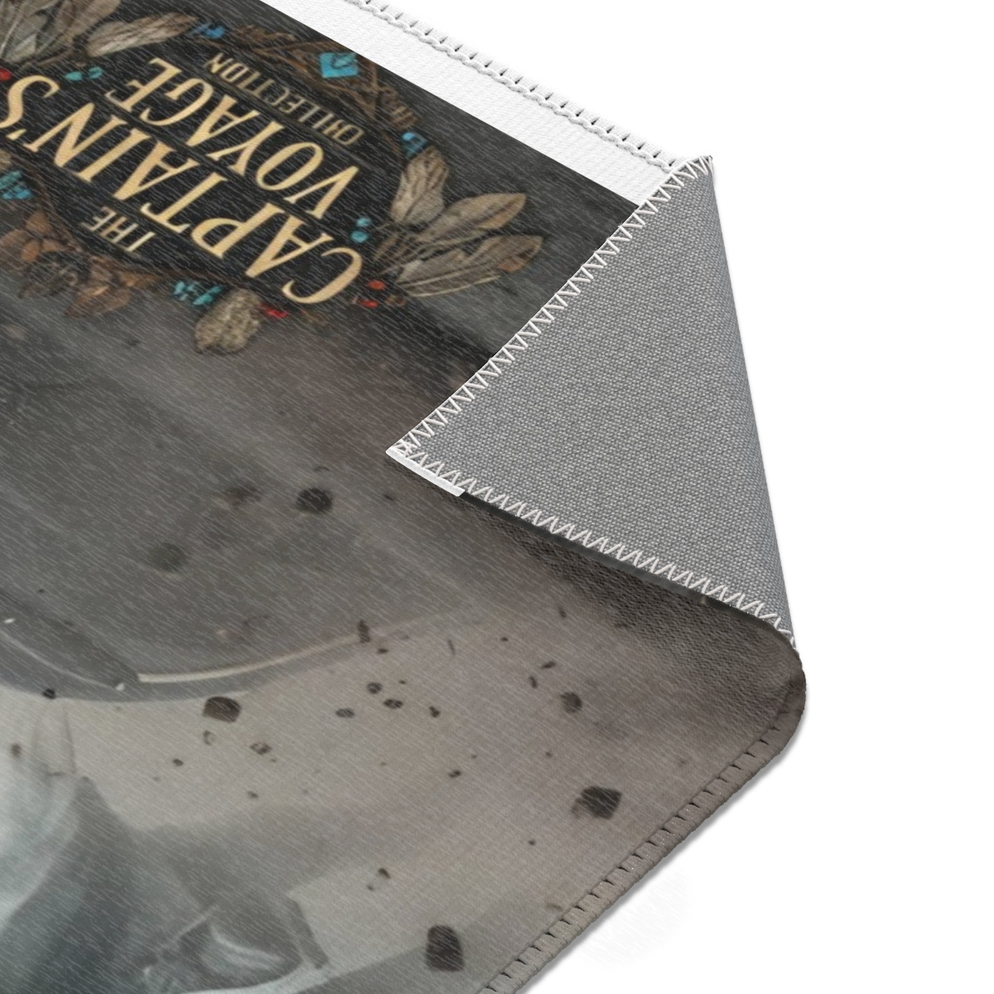 Captain's Voyage Area Rug — Biker Pirate Storm Scene Decorative Floor Mat