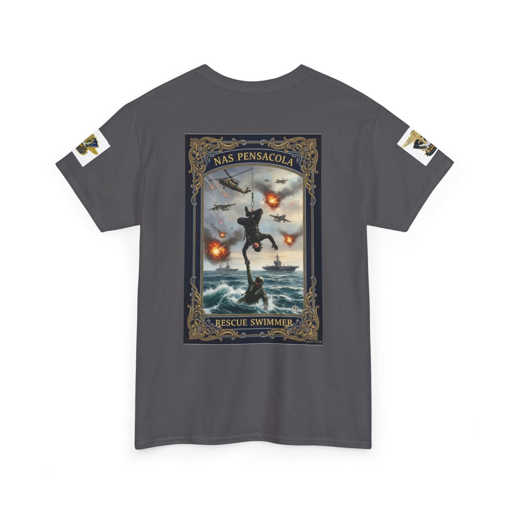Navy Riders Club Graphic Tee — Vintage Naval Rescue Poster Shirt