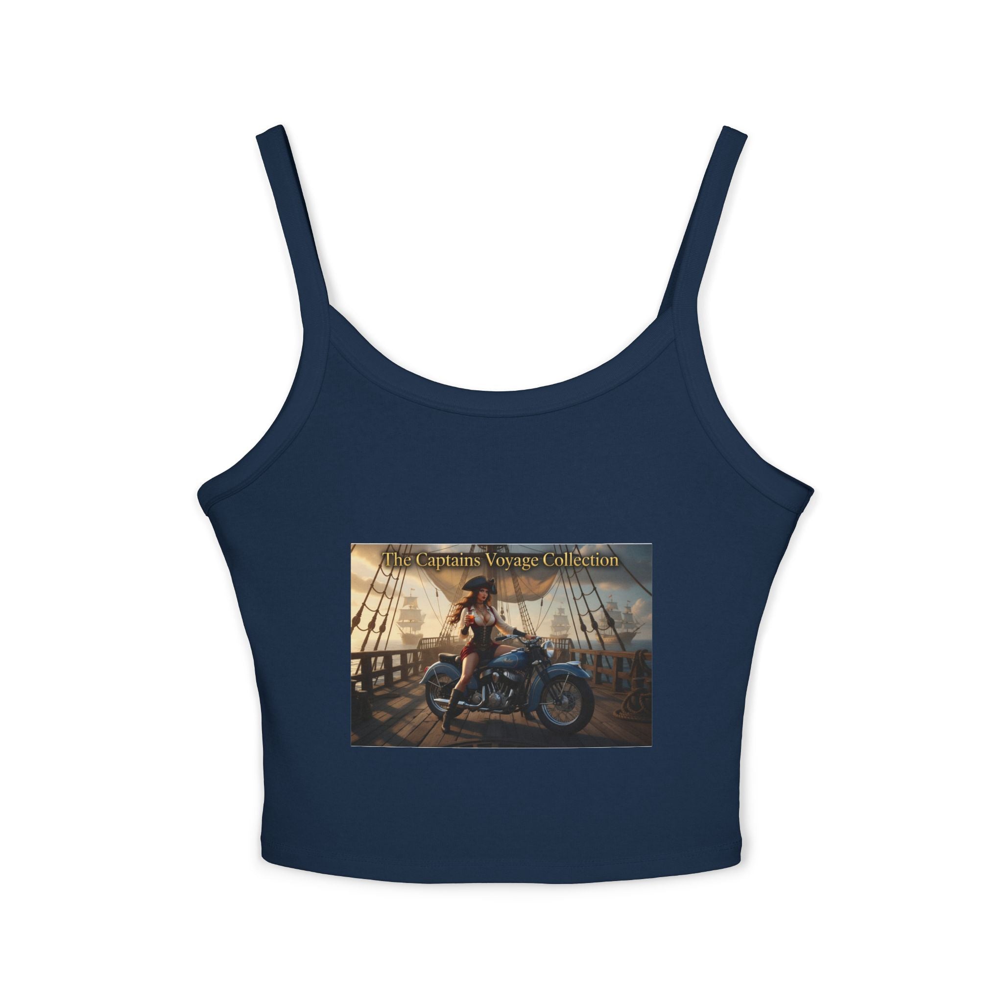 Captain’s Voyage Crop Tank Top — The Captain’s Voyage Collection Motorcycle & Nautical Sunset Design