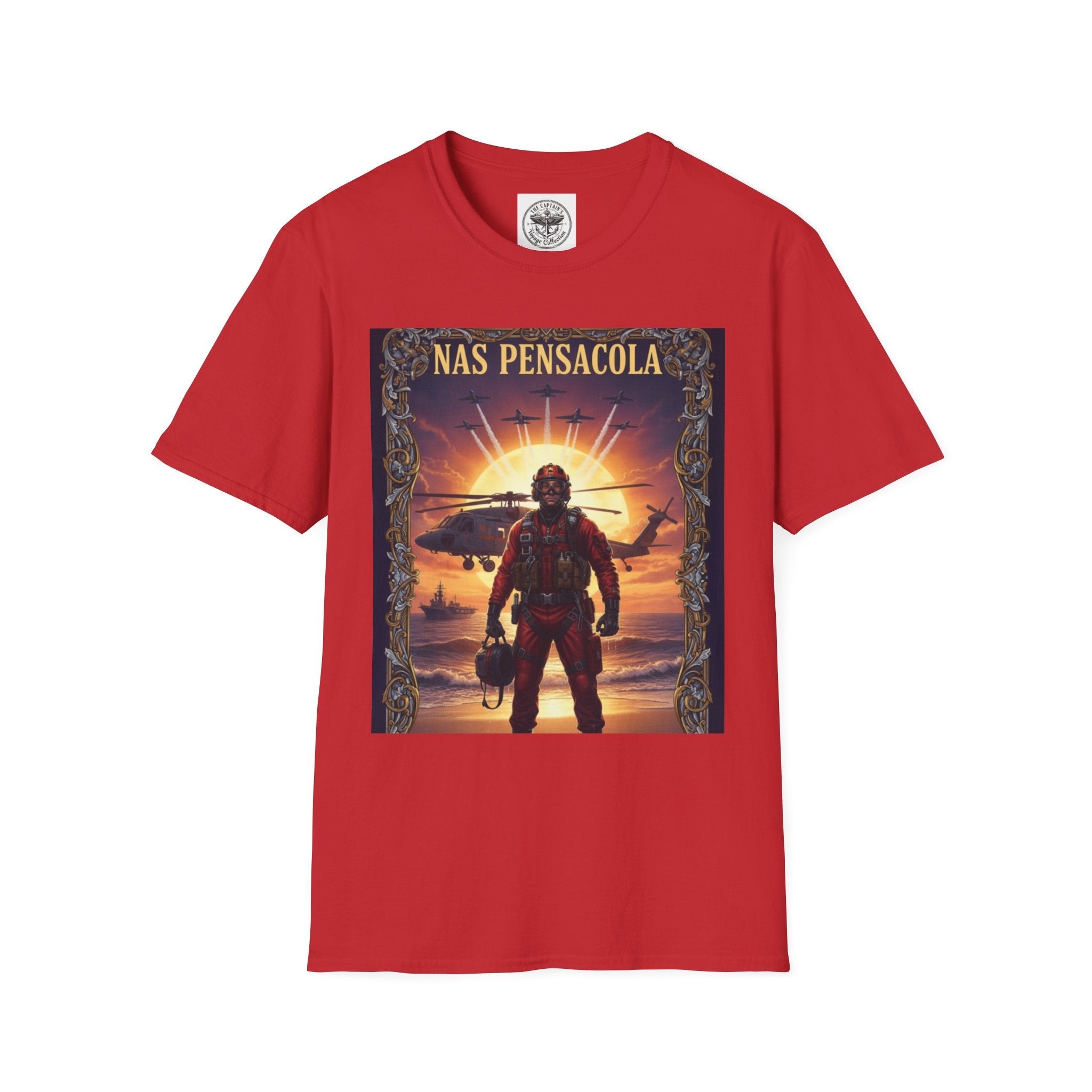 Copy of NAS Pensacola Rescue Crew T-Shirt — Navy SAR Helicopter Search & Rescue Tee