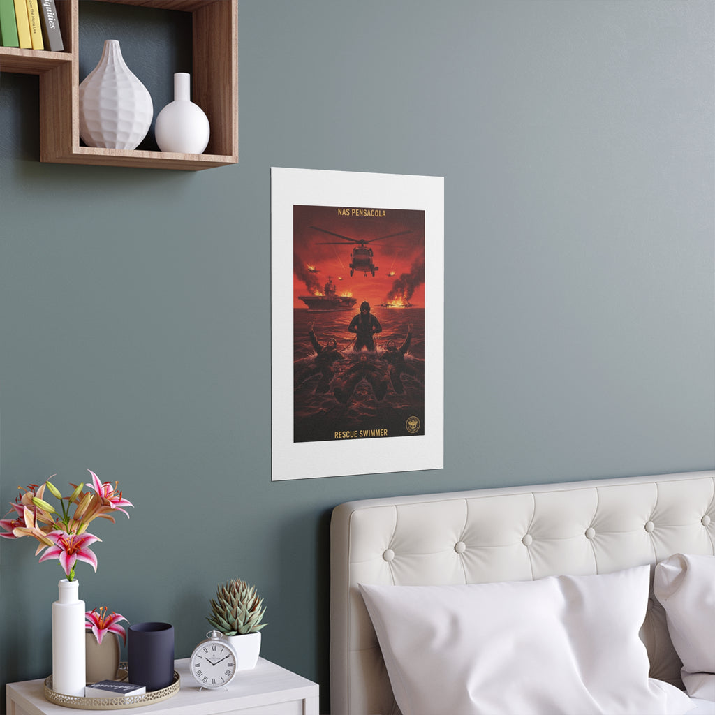 Rescue Swimmer Silk Poster — NAS Pensacola Military Print