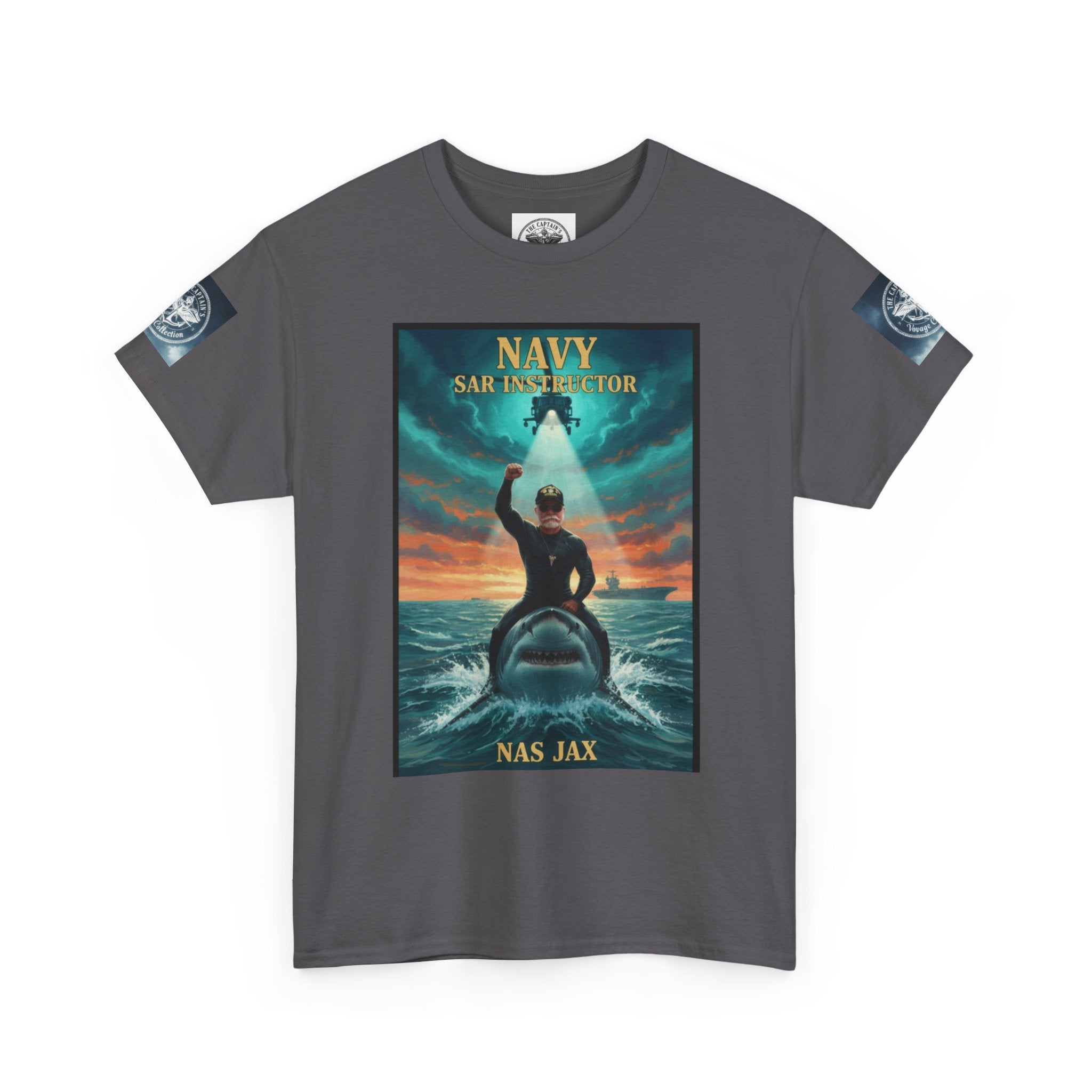 Navy Search & Rescue Graphic Tee — SAR Helicopter Rescue Scene