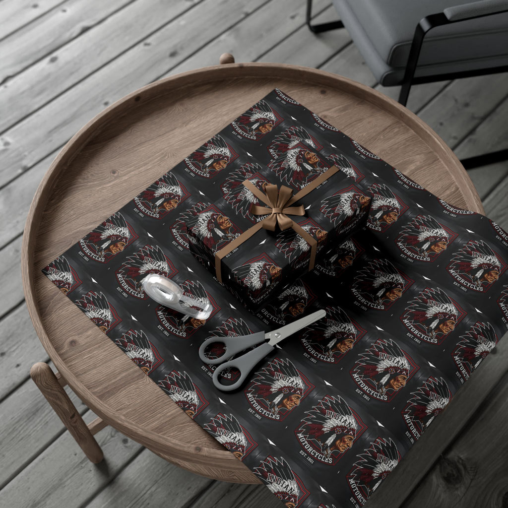 Motorcycles Indian Chief Gift Wrap Paper – Vintage Biker Wrapping Sheets