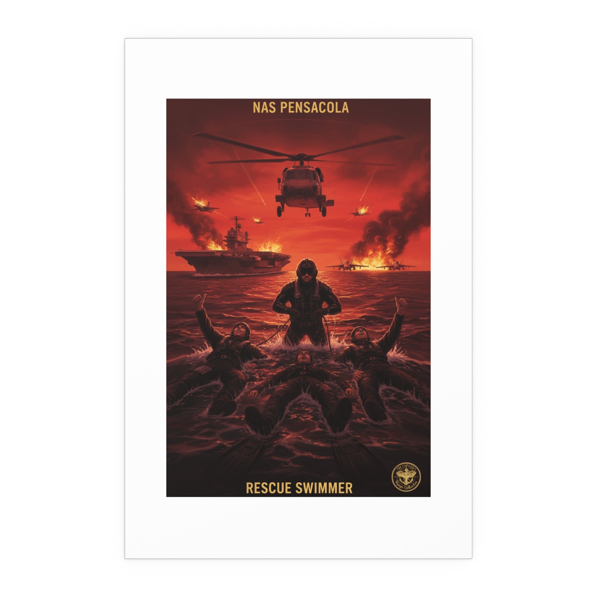Rescue Swimmer Silk Poster — NAS Pensacola Military Print
