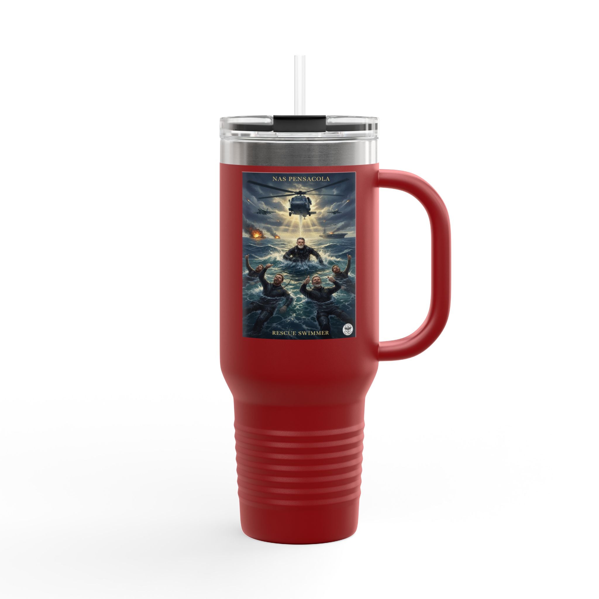 40oz Insulated Travel Mug — Ocean Storm Fantasy Art