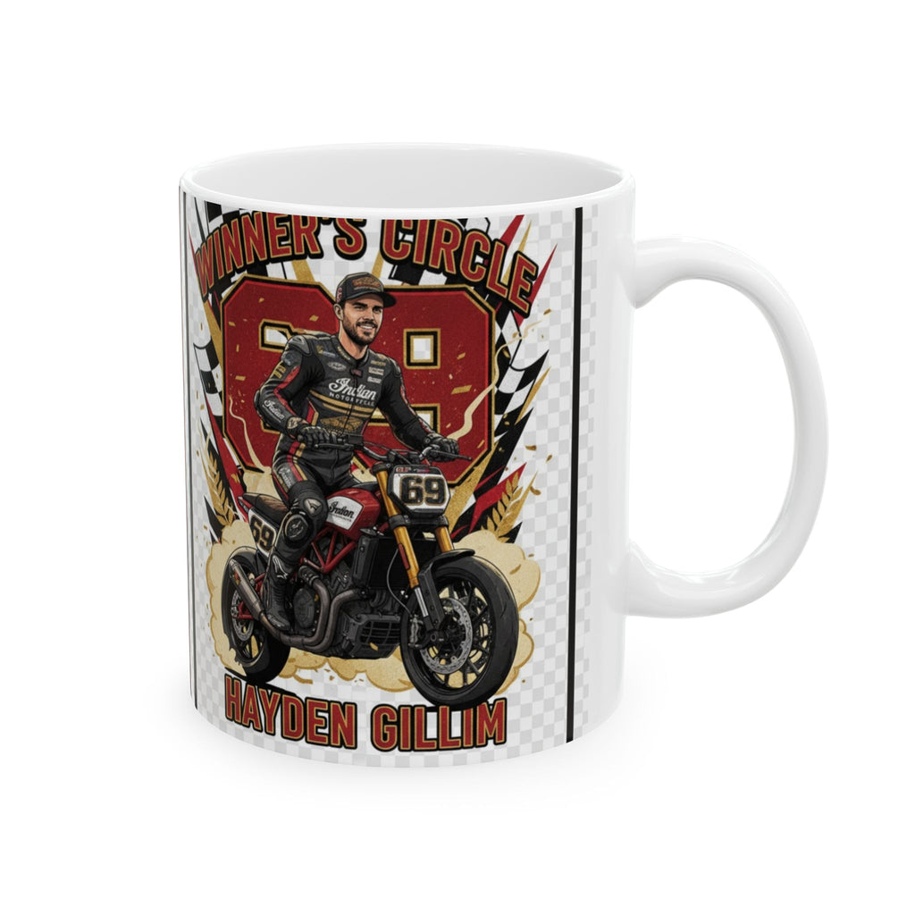 Racing Champion Ceramic Mug – 'Winners Circle' Motorcycle Design (11oz, 15oz)
