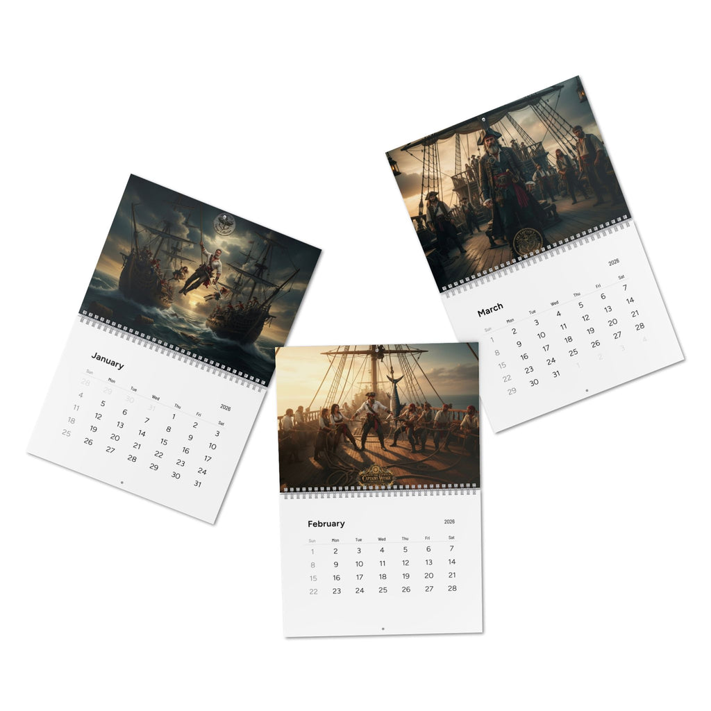 Pirate Adventure 2026 Wall Calendar — Vintage Sailing & Swashbucklers