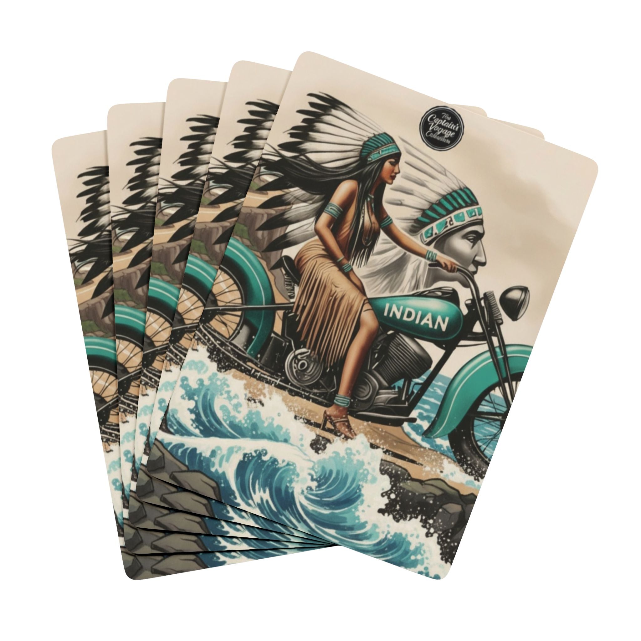 Indian Motorcycle Poker Deck — Vintage Biker Playing Cards