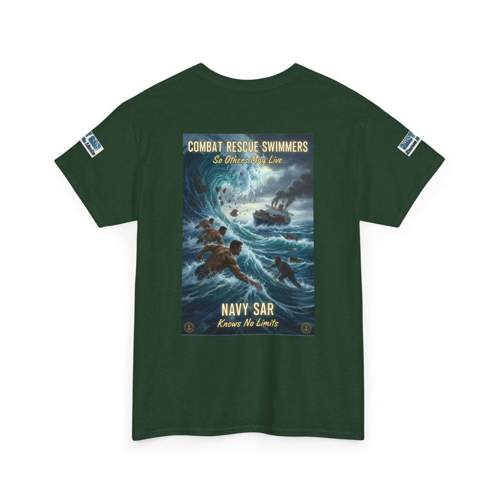 Navy SAR Combat Rescue Swimmers T‑Shirt — "We Know No Limits"