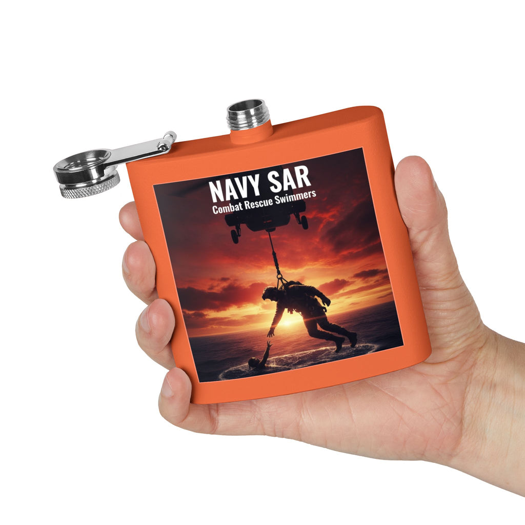 Navy SAR Combat Rescue Swimmers 6oz Stainless Steel Flask