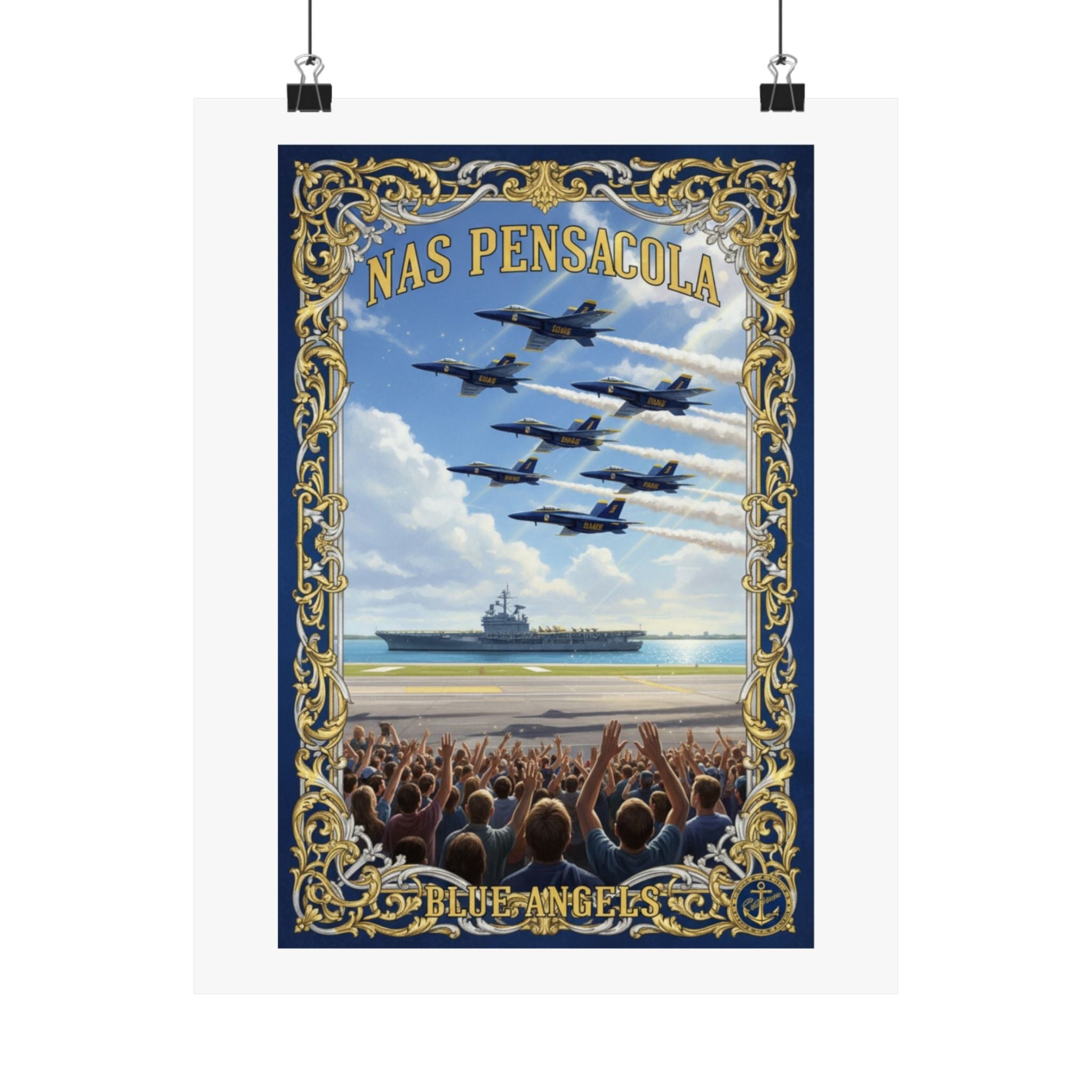 NAS Pensacola Blue Angels Vintage Airshow Poster - Matte Vertical Print