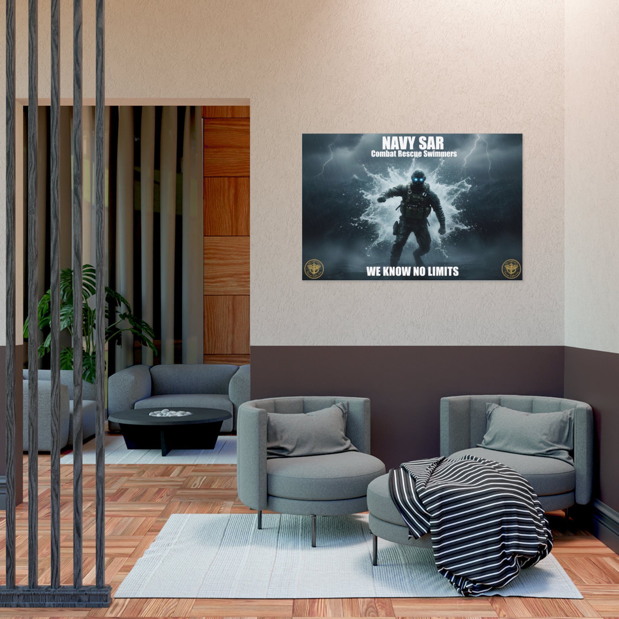 Navy SAR Combat Rescue Swimmers Poster – "We Know No Limits" Uncoated Wall Art