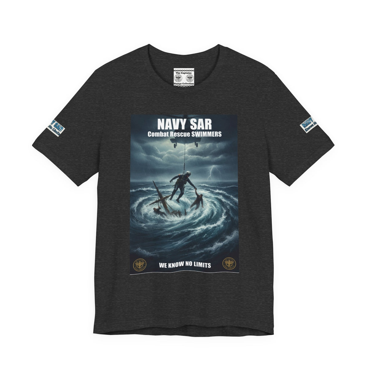 Navy SAR Combat Rescue Swimmers T-Shirt — "We Know No Limits"