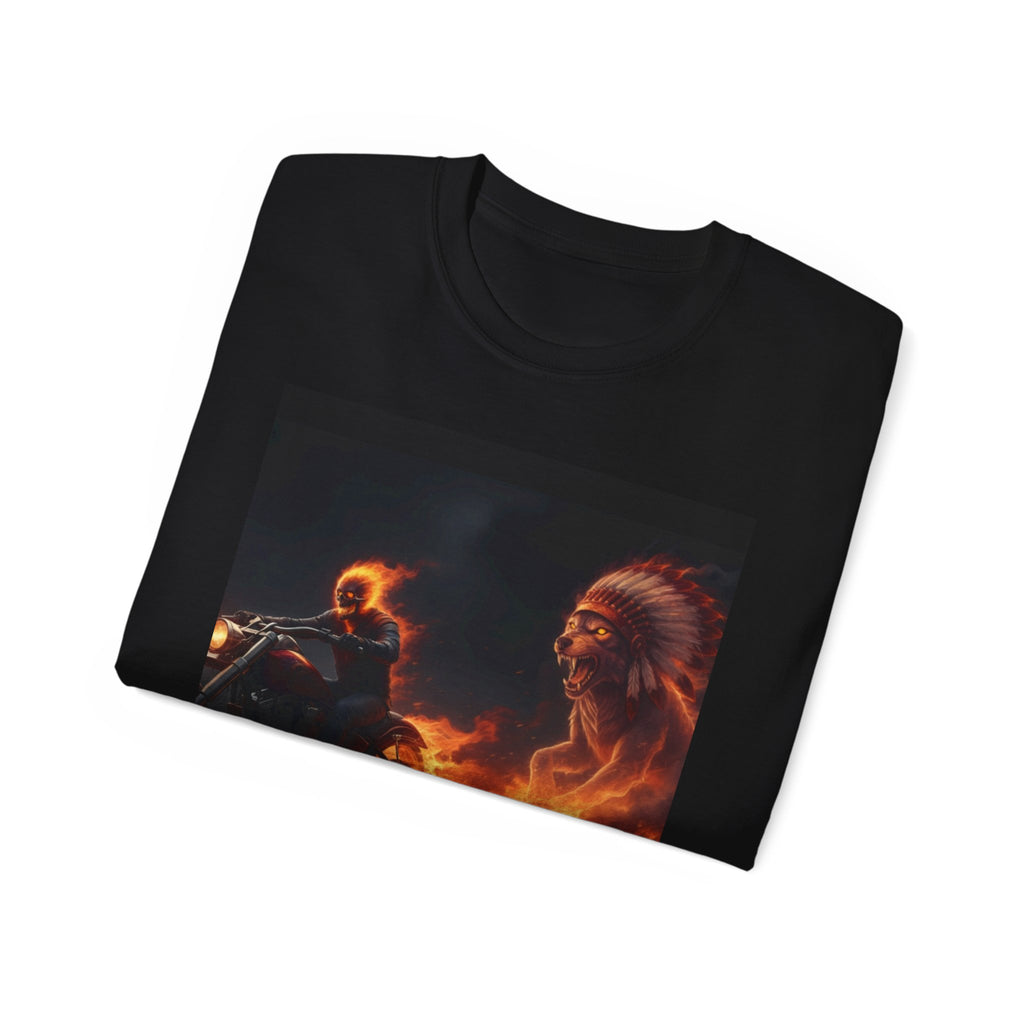 Adventure Motorcycle Tee — Fiery Rider & Nautical Voyage Graphic T-Shirt