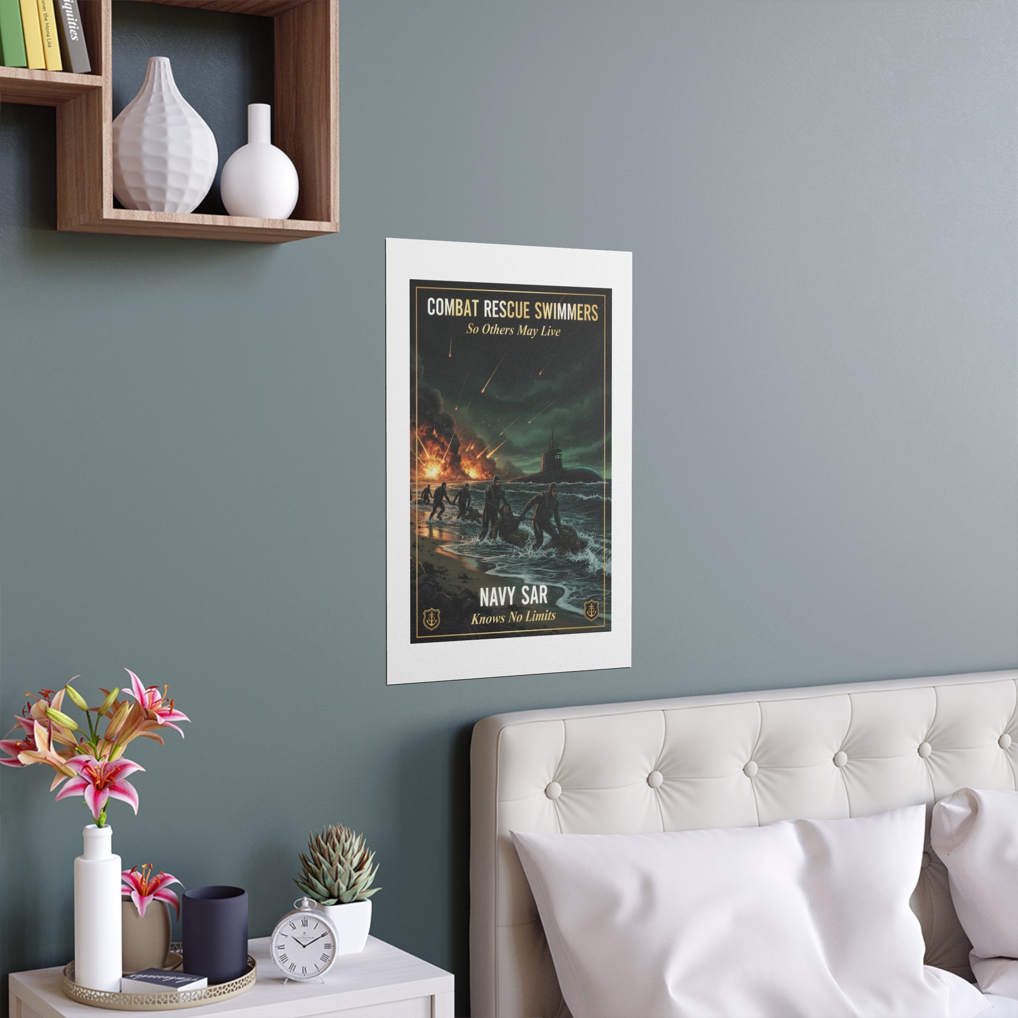 Navy SAR Combat Rescue Swimmers Silk Poster — 'So Others May Live' Indoor/Outdoor Print
