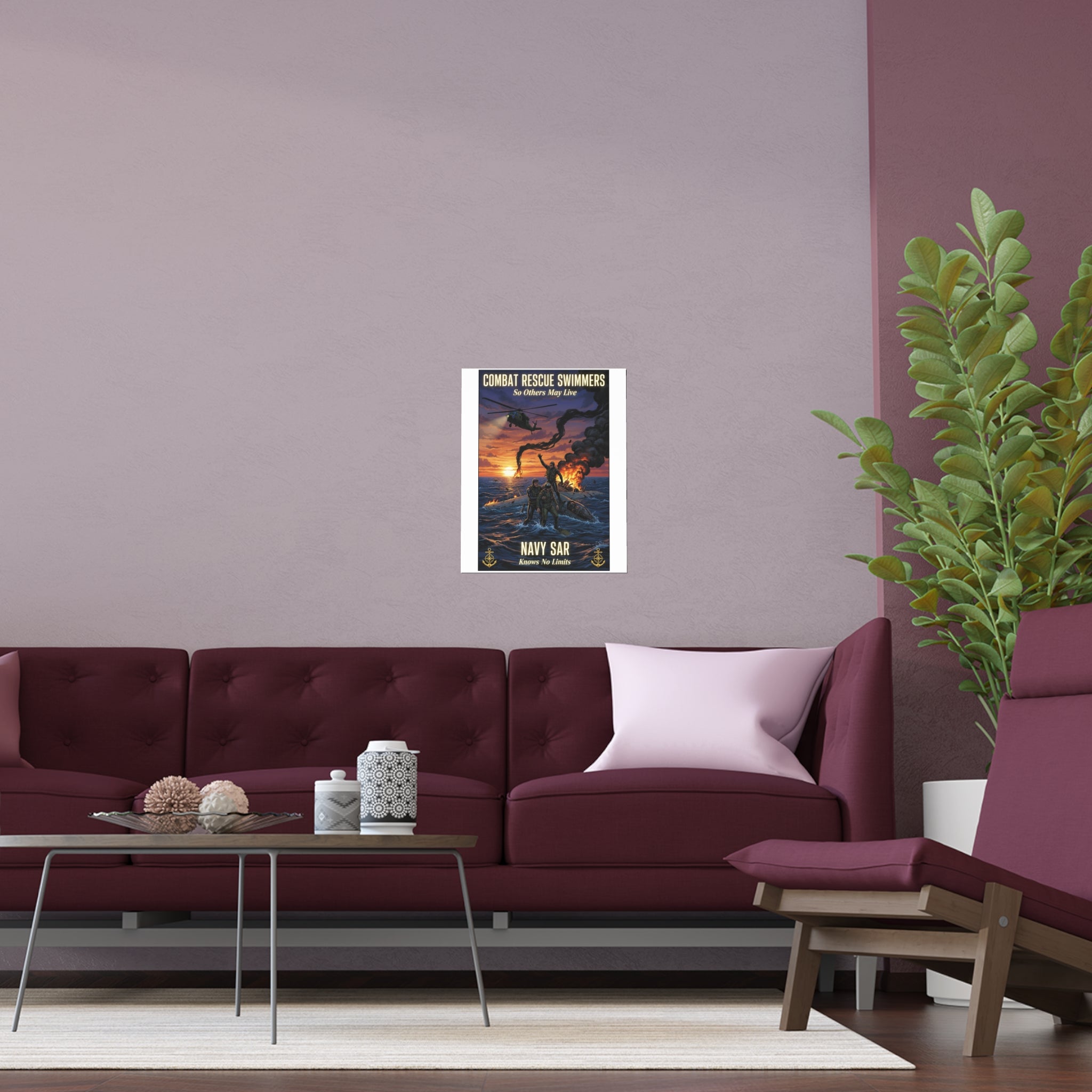 Navy SAR Combat Rescue Swimmers Silk Poster — Indoor/Outdoor Military Wall Art