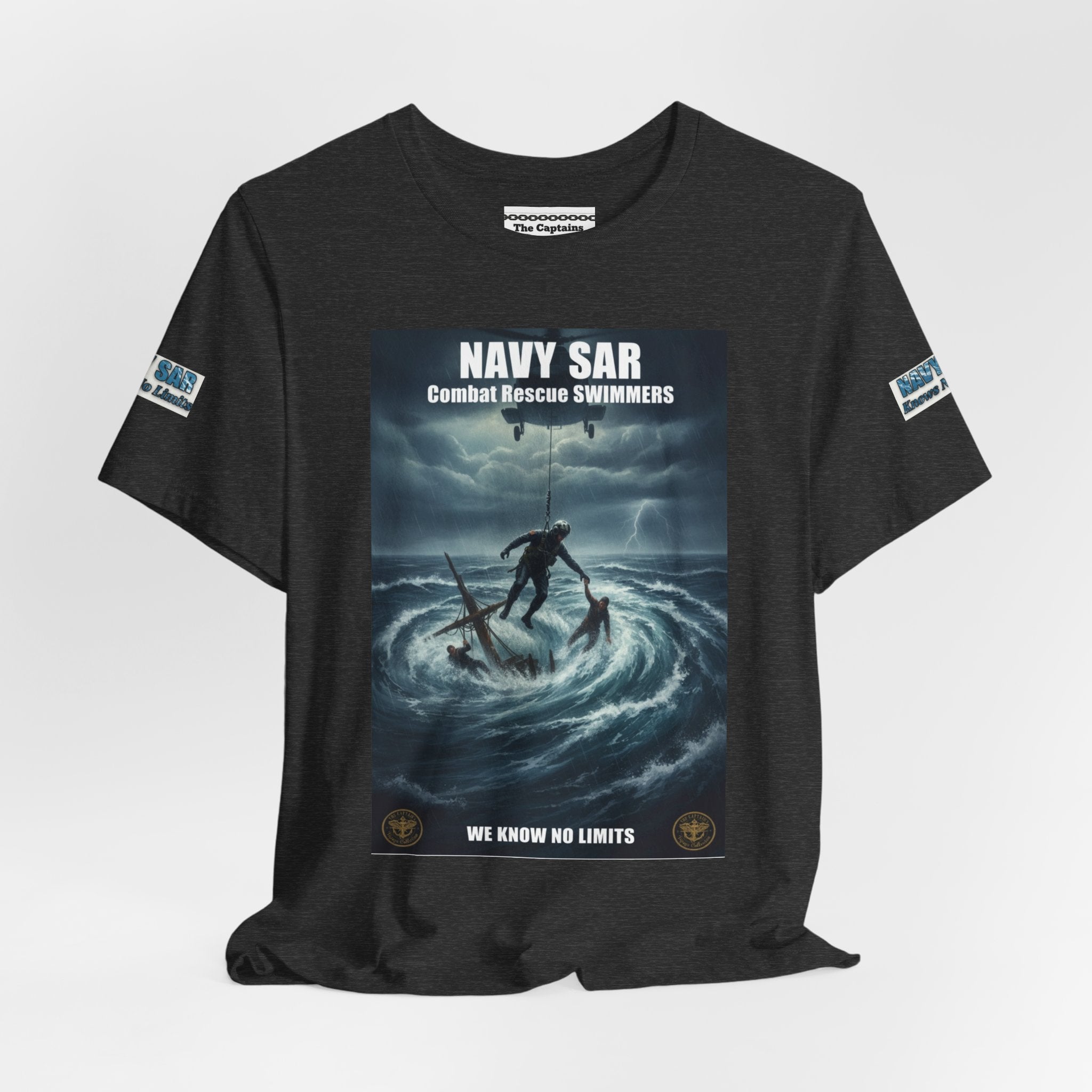 Navy SAR Combat Rescue Swimmers T-Shirt — "We Know No Limits"