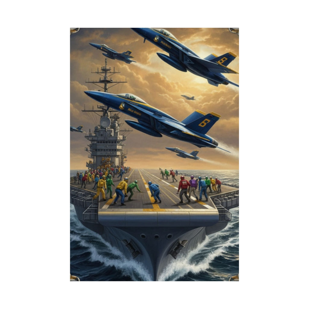 Navy SAR Rescue Helicopter Matte Poster — Dramatic Sea Rescue Art